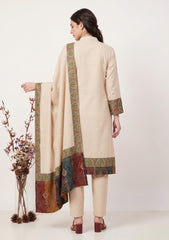 Winter - Riwaj - Pashmina Qalamkar Patch Work Suit - D#09 - Skin