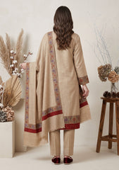 Winter - Riwaj - Pashmina Qalamkar Patch Work Suit - D#17 - Brown
