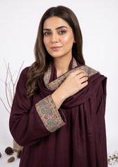 Winter - Riwaj - Pashmina Qalamkar Patch Work Suit - D#21 - D Maroon