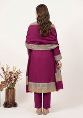 Winter - Riwaj - Pashmina Qalamkar Patch Work Suit - D#25 - Magenda