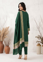 Winter - Riwaj - Pashmina Qalamkar Patch Work Suit - D#28 - D Green