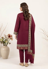 Winter - Riwaj - Pashmina Qalamkar Patch Work Suit - D#32 - Maroon