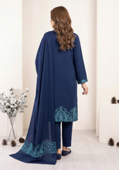 Winter - Riwaj - Pashmina Jamawar Patch Work Suit - D#03 - N Blue