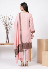 Winter - Riwaj - Pashmina Jamawar Patch Work Suit - D#05 - B Pink