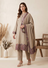 Winter - Riwaj - Pashmina Jamawar Patch Work Suit - D#07 - Skin