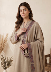 Winter - Riwaj - Pashmina Jamawar Patch Work Suit - D#07 - Skin