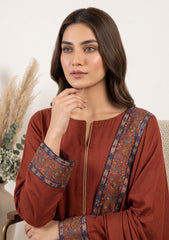 Winter - Riwaj - Pashmina Jamawar Patch Work Suit - D#09 - Rust