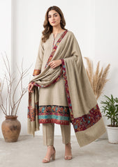 Winter - Riwaj - Pashmina Jamawar Patch Work Suit - D#13 - L Skin