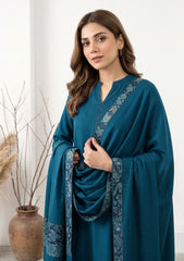 Winter - Riwaj - Pashmina Jamawar Patch Work Suit - D#15 - Zink