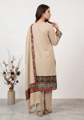 Winter - Riwaj - Pashmina Jamawar Patch Work Suit - D#019 - L Brown
