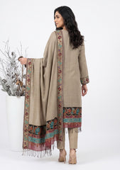 Winter - Riwaj - Pashmina Jamawar Patch Work Suit - D#20 - L Brown