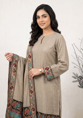 Winter - Riwaj - Pashmina Jamawar Patch Work Suit - D#20 - L Brown