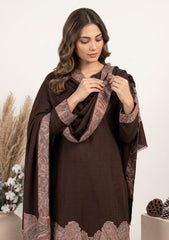 Winter - Riwaj - Pashmina Jamawar Patch Work Suit - D#22 - Ch Brown