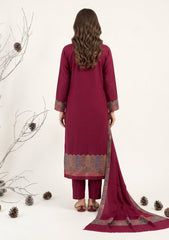 Winter - Riwaj - Pashmina Jamawar Patch Work Suit - D#24 - D Pink