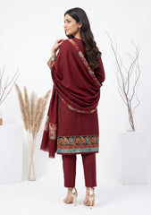 Winter - Riwaj - Pashmina Jamawar Patch Work Suit - D#26 - Maroon