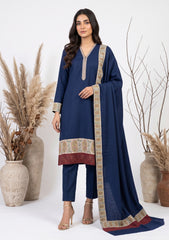 Winter - Riwaj - Pashmina Qalamkar Patch Work Suit - D#34 - N Blue