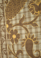 Pashmina Wool Ari Work Shawl D - 09 - Brown