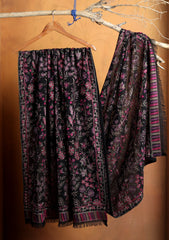 Karandi Embroidered Shawl D#04 - Black