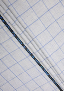 Drago Lanificio Beilla Suiting Wool & Linen Fabric - Blue
