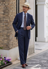 Carlo Barbera Riserva Superfine Exclusive Wool Fabric - D Blue