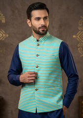 Elite Men Silk Stripe Unstitched Waistcoat Fabric