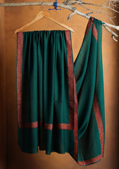 Pashmina Embroidered Border Shawl D#197 - D Green