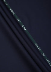 Reda Solid Weave Super 110's Wool Fabric - N Blue