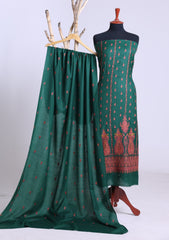 Winter - Riwaj - Pashmina Embroidered Suit - D#01 - Green
