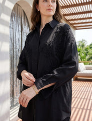 Pret - Moven - Oversize Stone Embellished Shirt - Black