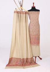 Winter - Riwaj - Pashmina Suit - Kaani Jamawar - Premium 25 - D#48 - L Golden