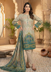 Winter - Riwaj - Printed Pashmina - 3 Pcs Suit - D#12 - D Green