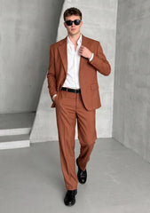Scabal Burssels Suiting 260's Llightweight Wool Fabric - M Rust
