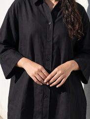 Pret - Moven - Indigo Cotton Linen Women's Shirt - Black