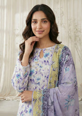 Lawn - Rubaaiyat - Chikankari 26 - Organza Dupatta - D#01 - W Purple