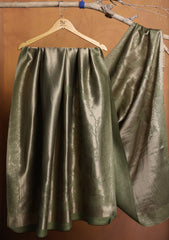 Silk Zari Jamawar Shawl D#04 - L Green