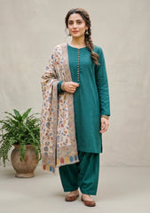 Winter - Riwaj - Pashmina Kani Jamawar 3 Pcs Suit - D#02 - Zink