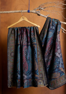 Pashmina Jamawar Shawl D#15 - Ferozi