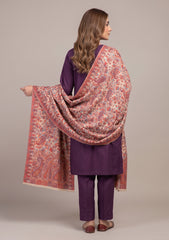 Winter - Riwaj - Pashmina Kani Jamawar 3 Pcs Suit - D#03 - Purple