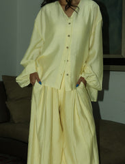 Pret - Moven - Bellflower and Palazzo Co-Ord Set - Butter Yellow