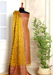 Formals - Fancy Closet - 2 pcs Suit - Chiffon Jamawar D#55 Golden