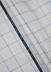 Drago Lanificio Biella Woven Wool & Linen Fabric - Blue