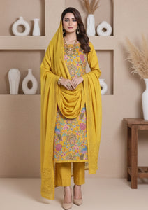 Formals - Riwaj - Embroidered Silk Suit - D#01 - Yellow