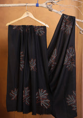 Pashmina Needle Work Jaaldar Shawl D#02 - Black