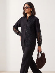 Pret - Moven - Indigo Cotton Linen Women's Shirt - Black