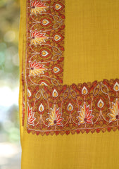 Pashmina Embroidered Shawl D - 168 - Mustard