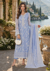 Formals - Noor By Saadia Asad - Nooriyah Luxury Embroidered Chiffon 26 - D#03 - Dove Blue