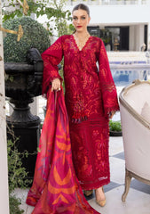 Lawn - Crimson - Flow Unstitched 26 - CFD#3A - BEAUTY IN BLOOM