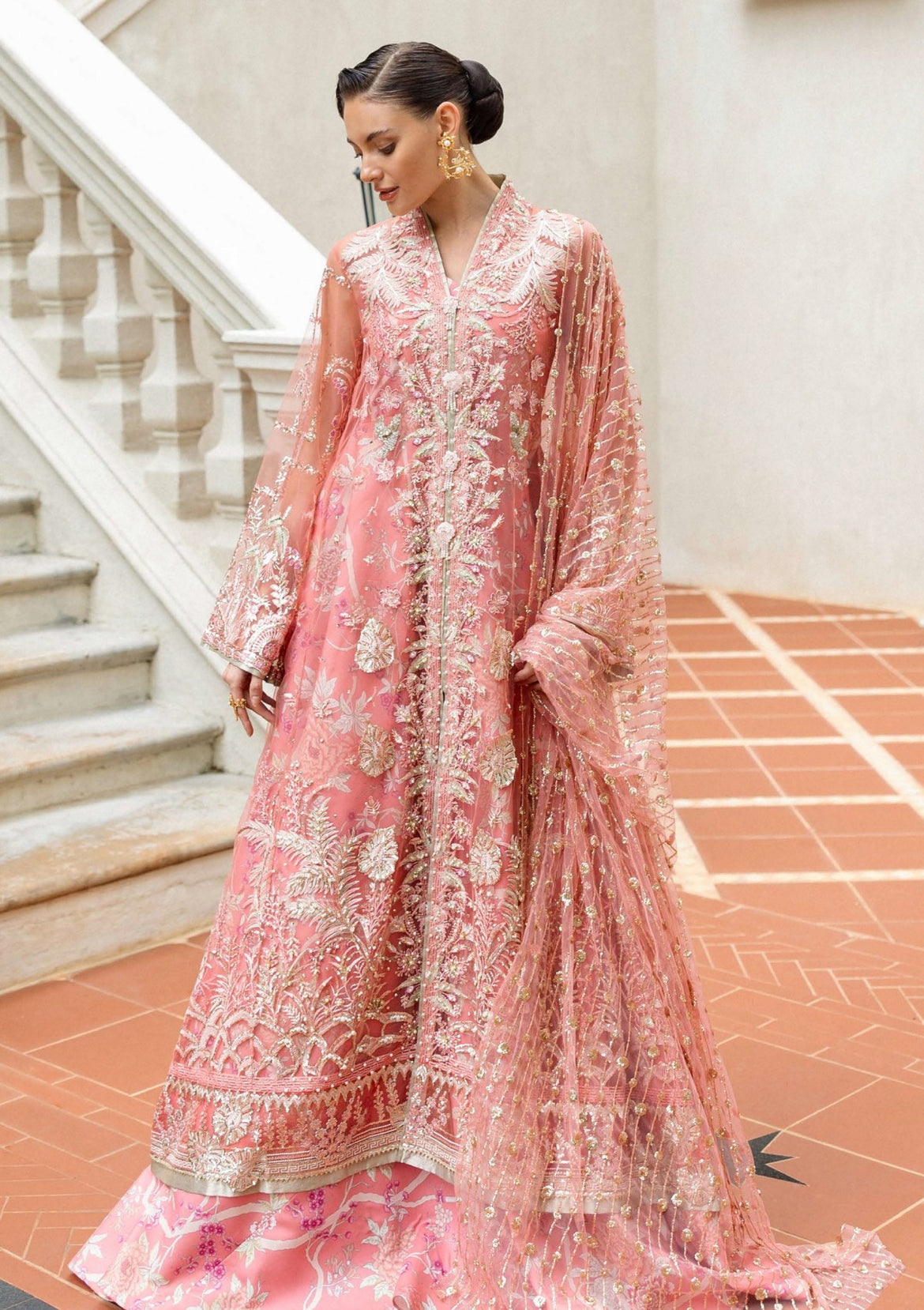 full coverage formal dresses Long-Sleeve Beaded Long Formal Dress main image 1