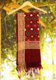 Wool Embroidered Shawl D - 15 - Maroon