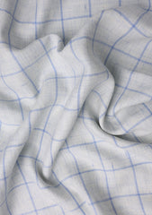 Drago Lanificio Beilla Suiting Wool & Linen Fabric - Blue